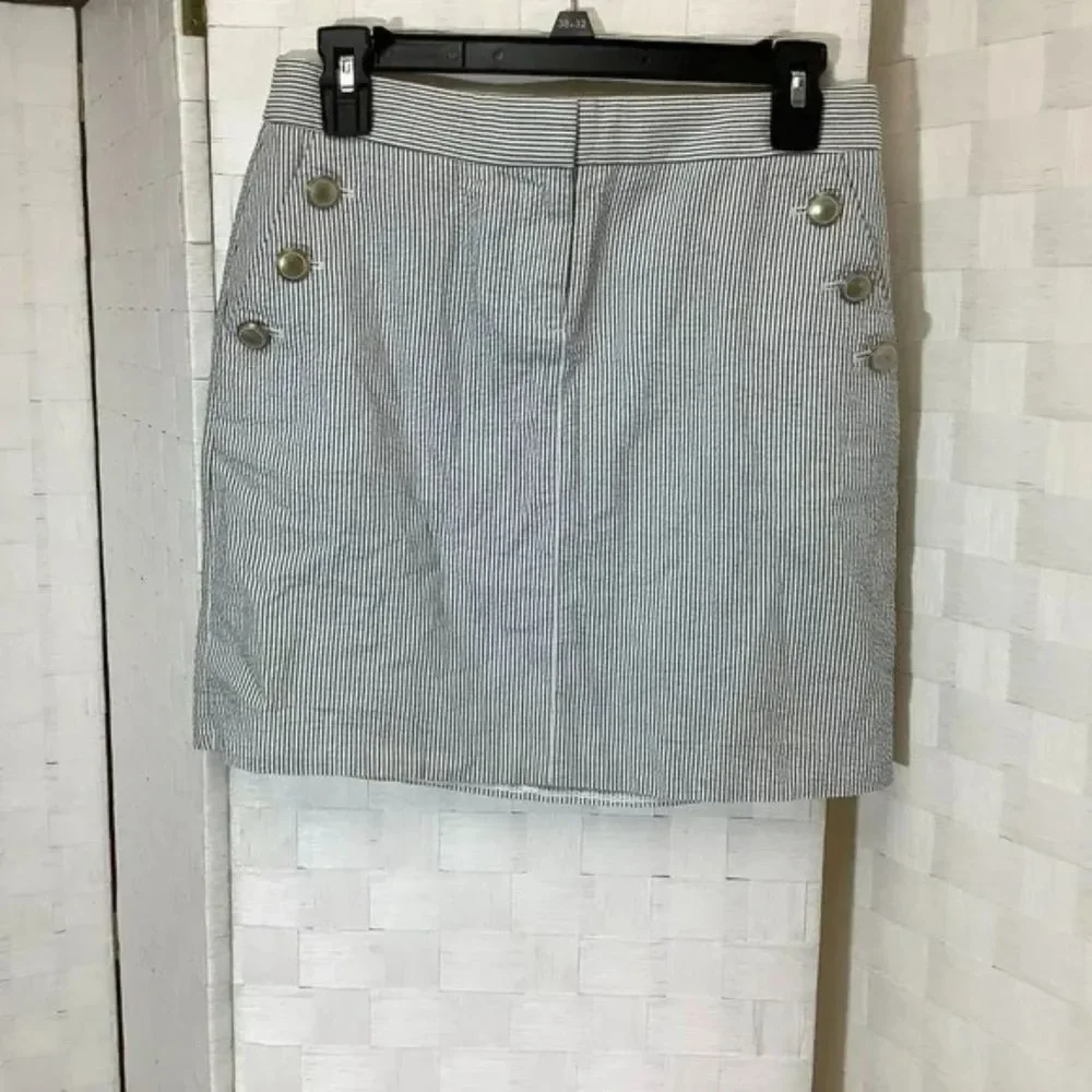 j. crew stripe mini skirt size 0
